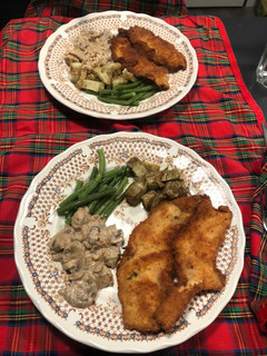 Una foto de Cena rápida: pollo rebozado y verduras de fácil elaboración