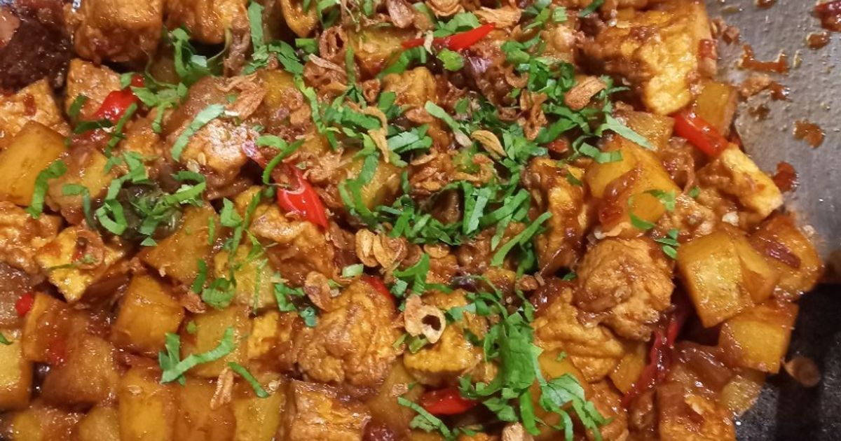 Sambal goreng kentang & tahu tabur seledri