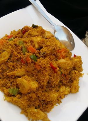 A picture of Chicken vegetable couscous.