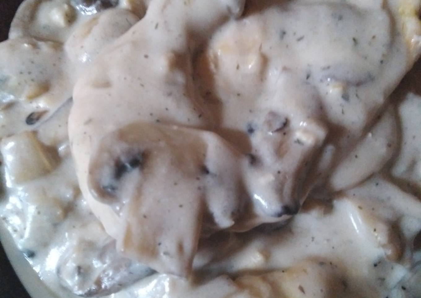 Pechuga de pollo con salsa de setas