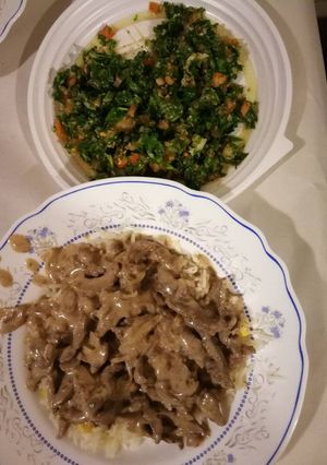 صورة لوصفة ستروغونوف لحم غير شكل
