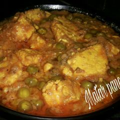 Matar paneer A picture of Matar paneer.