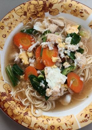 Foto resep Pasta kuah sayuran menu diet (diet)