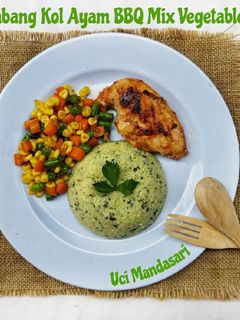 Foto resep Nasi Kembang Kol Ayam BBQ Mix Vegetable