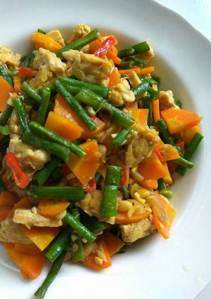 Foto resep Tumis kacang panjang wortel tempe