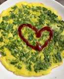 Trứng ngỗng chiên cùng cải bẹ xanh