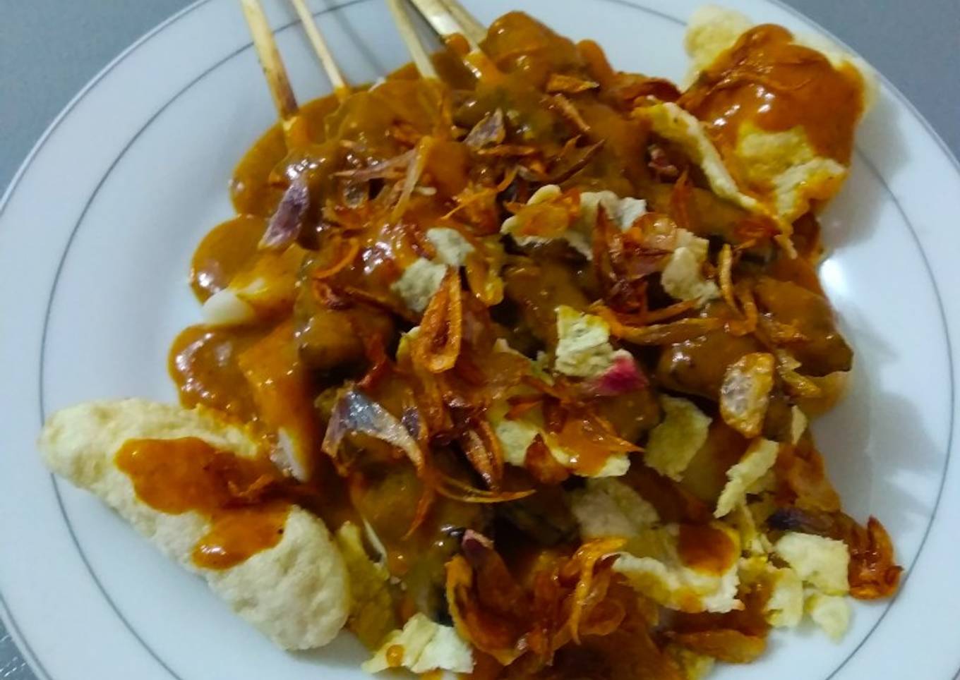 Sate Ketupat Kerupuk Emping