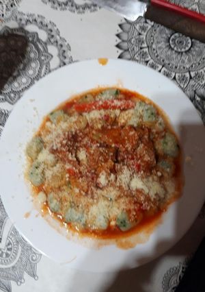 Una foto de Ñoquis de rúcula