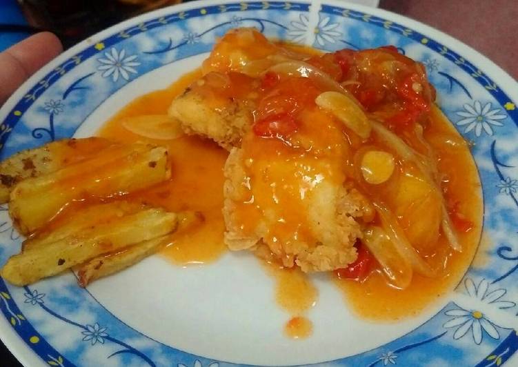 Cara Gampang memasak Ayam filet krispi saos endolita yang Sempurna
