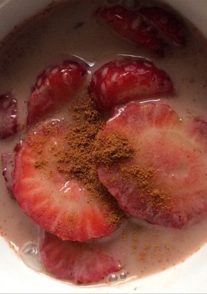 Una foto de Fresas con Oporto