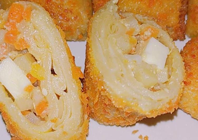 step by step Menyiapkan Resep risol keju wortel kentang yang Menggugah Selera