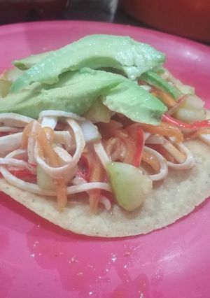 A picture of Surimi Salad Tostadas.