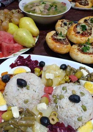 صورة لوصفة سلطة الأرز المشكلة