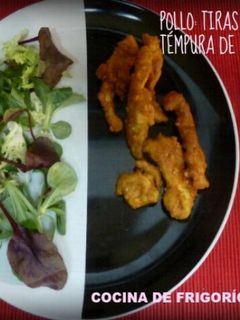 Una foto de Pechuga de pollo en témpura de anacardos