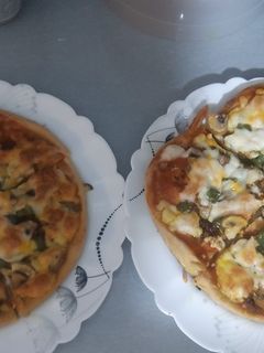 عکسی از دستور پیتزا مرغ و قارچ ساده