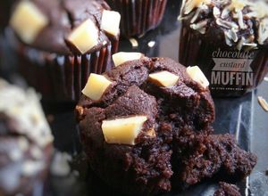 Foto resep Chocolate Custard Muffin | Muffin Asli Nyoklat + Lembut Banget