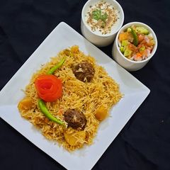 Kofta pulao with veg kebab 😋😋 A picture of Kofta pulao with veg kebab 😋😋.