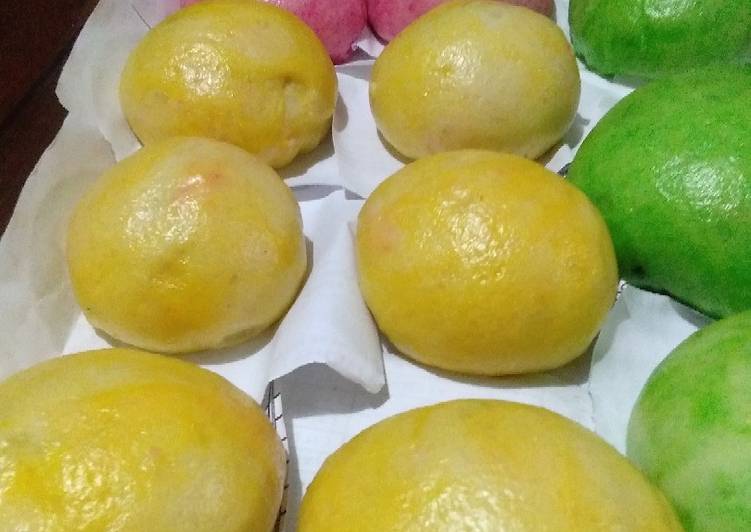 Langkah Mudah untuk Membuat Bakpao warna warni endess Anti Gagal