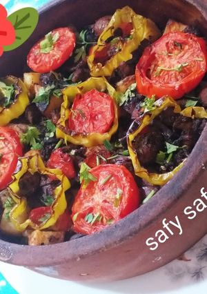 صورة لوصفة طاجن كبد وقوانص بالبطاطس