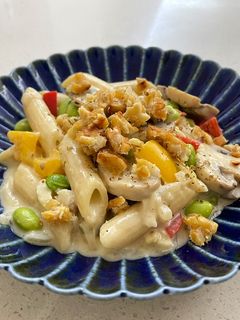蒜香白醬通心粉 ［蔬食］ 的食譜成品照片