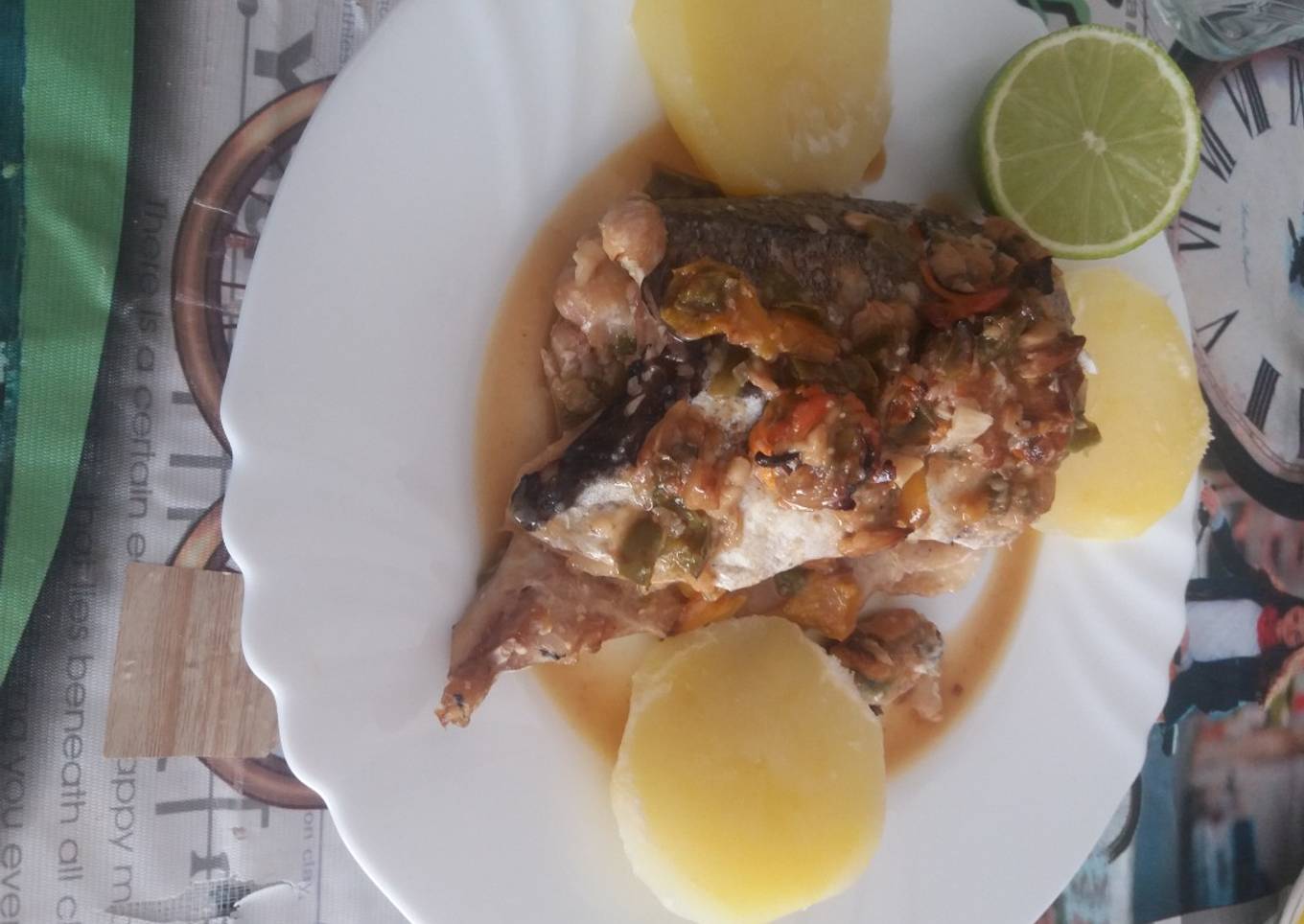 Merluza rellena de mariscos