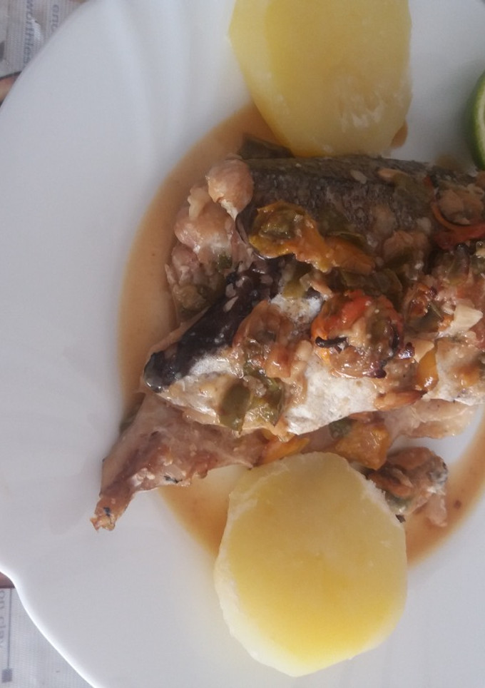 Una foto de Merluza rellena de mariscos
