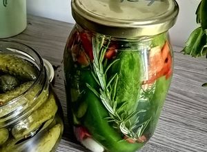 Une photo de Cornichons romarin aigre-doux a la djamicoo🥒
