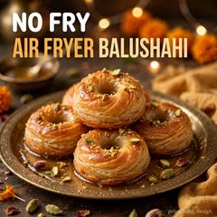 A picture of NO FRY Air Fryer Balushahi - Halwai Jaisi Khasta.