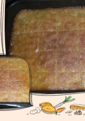 صورة لوصفة بسبوسة بدون حليب