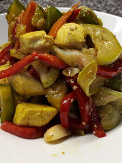 Una foto de Pollo al wok