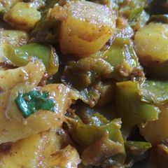 Potato with capsicum A picture of Potato with capsicum.