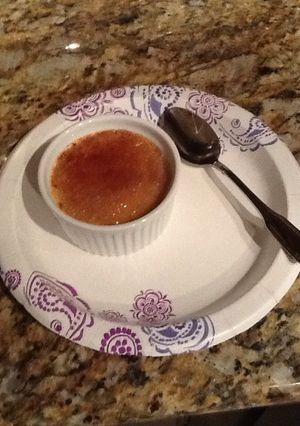 A picture of Vanilla bean creme brûlée .