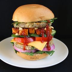 A picture of Jumbo Tandoori Paneer Sago Patty Burger.