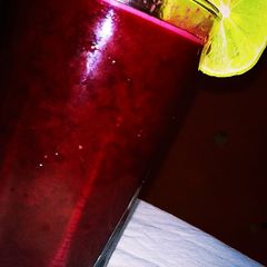 A picture of Beetroot and carrot juice.