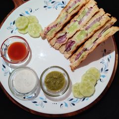 A picture of Curd Cucumber Sandwich.