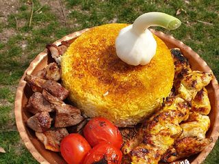 جوجه و چنجه با کته زعفرونی😋