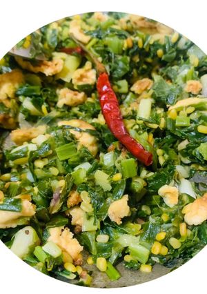 A picture of Stir fried spring onion.