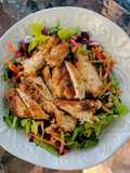 Kale Peanut Slaw w peanut vinaigrette plus peanut chicken