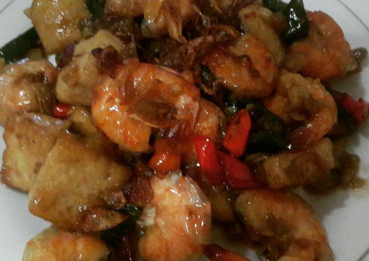 Resep Tumis udang tahu sutra, Lezat Sekali