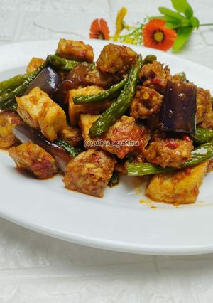 Foto resep Balado Tahu Tempe Terong Kacang Panjang