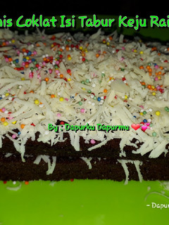 Foto resep Brownis Kukus Coklat Isi Tabur Keju Rainbow (No Mixer No Oven)