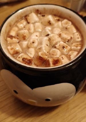 A picture of Rich and creamy hot chocolate.