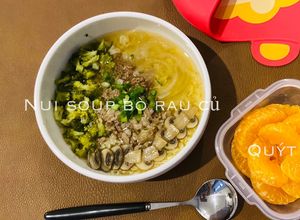 Hình của món Soup bò rau củ (ăn kèm mì/nui)- ăn dặm.