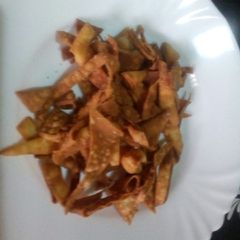 A picture of Crunchy Fried tortillas#authors marathon.