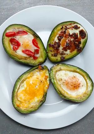 A picture of Baked Avocado Eggs.