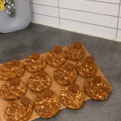 A picture of Biscoff Stuffed Chocolate Chip Cookies.