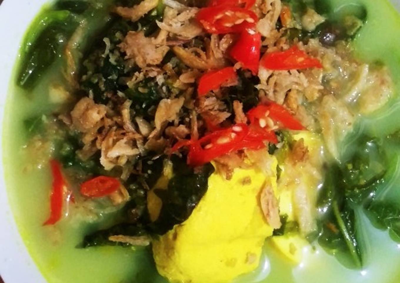 Bobor Bayam Tahu Kuning & Puyuh