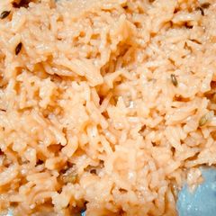 A picture of Jaggery rice.