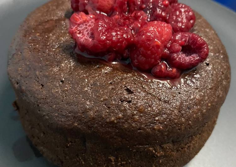 Simple Way to Prepare Award-winning Flourless Chocolate Cake with Macerated Raspberry