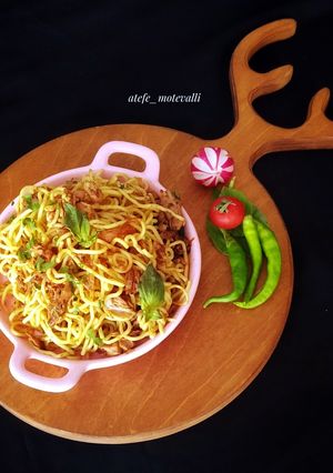عکسی از دستور ماکارونی با تن ماهی